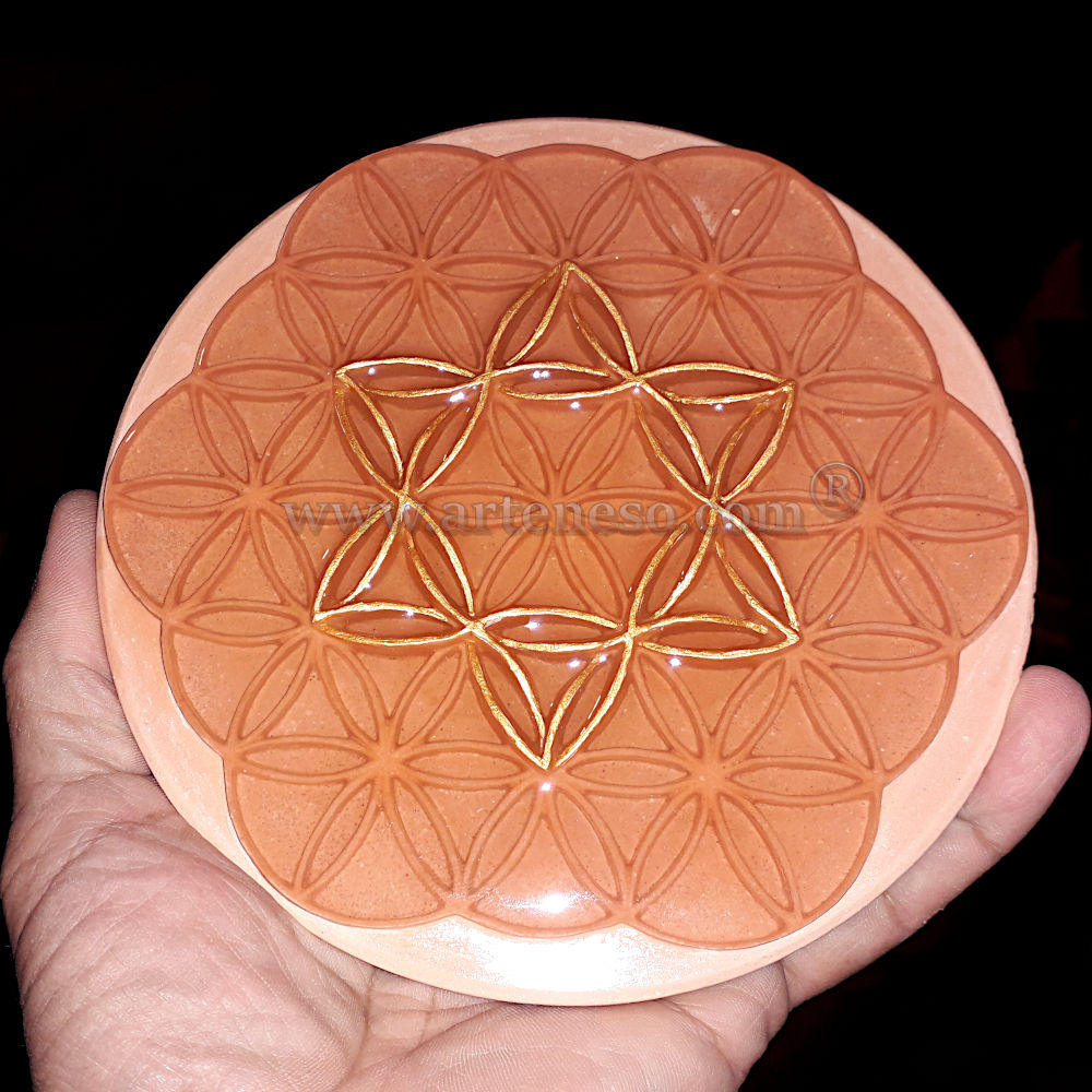 Hexagramme sculpté dans le QUANTUM DE PTAH (Dynamique de Vie) protégé par une résine – Image 3