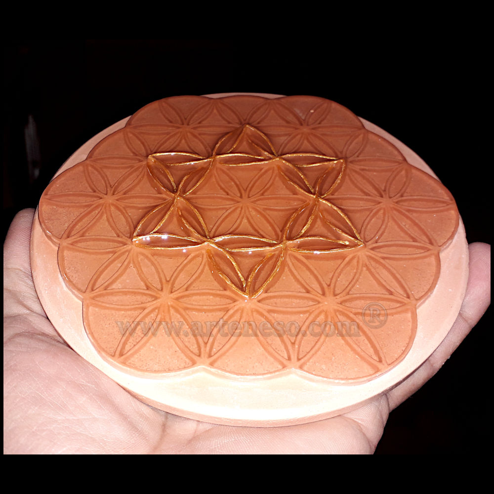 Hexagramme sculpté dans le QUANTUM DE PTAH (Dynamique de Vie) protégé par une résine – Image 2